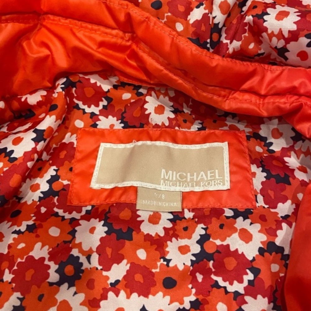 Micheal KORS Girls’ quilted puffer orange jacket - Picture 2 of 6